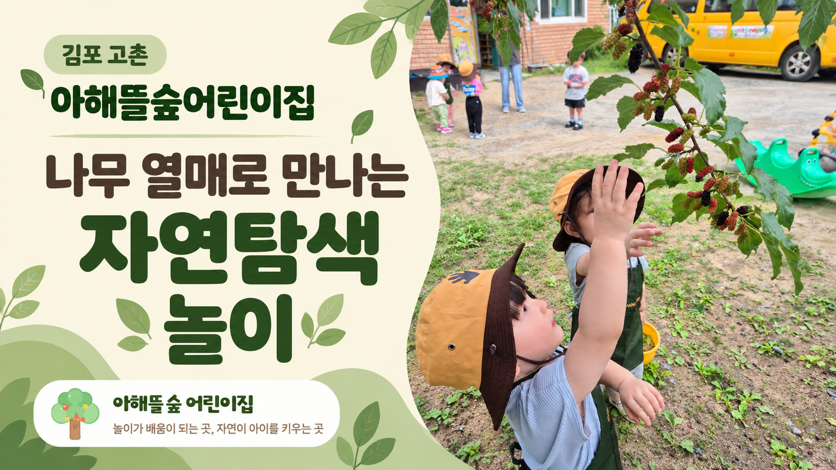 김포 고촌 아해뜰숲어린이집 나무 열매로 만나는 자연탐색 놀이